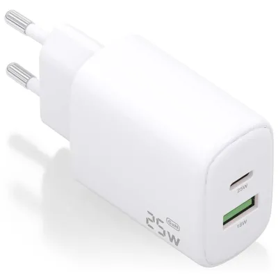 Cargador de pared Aisens A110-0911 USB-C USB-A Blanco 25W