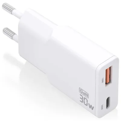 Cargador de pared Aisens ASCH-30W2P046-W USB-C USB-A Blanco