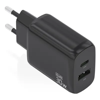 Cargador de pared Aisens A110-0924 USB-C USB-A Negro