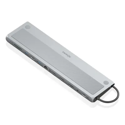 Hub USB AISENS ASUC-12P020-GR 12 en 1 USB-C 2 HDMI DisplayPort 100W Gris