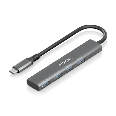 Hub USB AISENS A109-0943 USB-C 4 puertos USB 3.0 Gris
