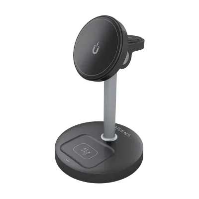 Estación de carga Aisens ASCH-15W3WC066-BK USB-C Inalámbrico Negro