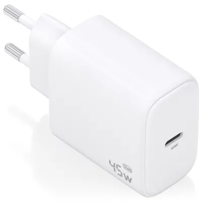 Cargador de pared Aisens Cargador GaN 45W 1xUSB-C PD3.0 USB-C Blanco
