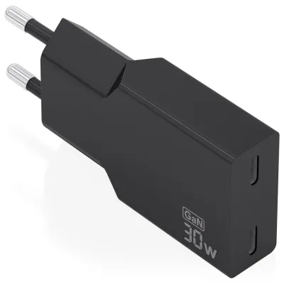 Cargador de pared Aisens Cargador Ultra Delgado GaN 30W USB-C Negro