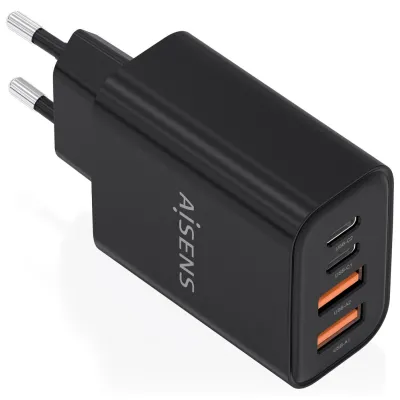 Cargador de pared Aisens Cargador GaN 32W USB-C USB-A Negro 20W