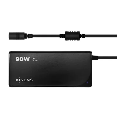 Cargador para portátil Aisens ASLC-90WAUTO-BK Clavija de portátil Negro