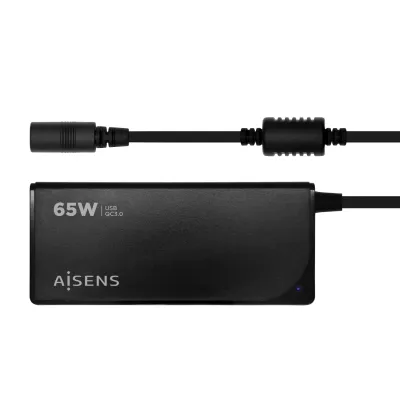 AISENS Cargador 65 W Automatico Universal Multitension Para Portatil Con 9 Conec