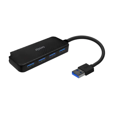 Hub USB AISENS 4 puertos USB 3.0 Negro