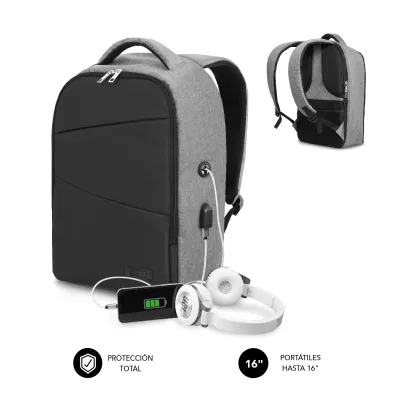 Mochila Subblim Secure V2 AP 16" Gris