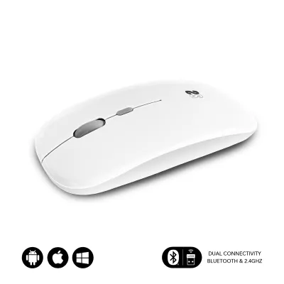 Ratón Subblim Dual Flat Inalámbrico Bluetooth Blanco