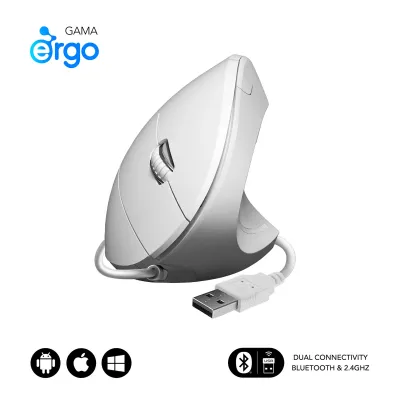 Ratón Subblim Glide Vertical Ergo Con cable Blanco