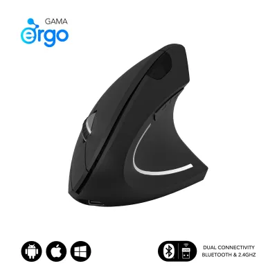 Ratón Subblim Glide Vertical Ergo Dual Con cable Bluetooth Negro