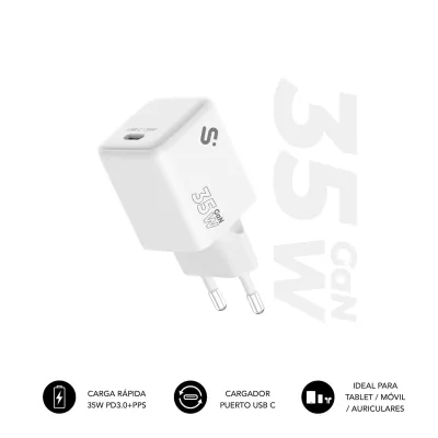 SUBBLIM CARGADOR GAN 35W CHARGER USB C