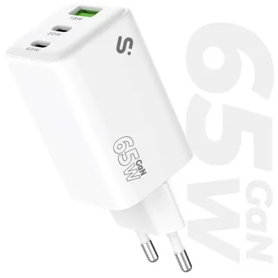 SUBBLIM Cargador GaN 65W USB-C + USB-C + USB-A