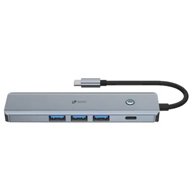 Docking Station Leotec 5 en 1 USB-C PD 100W 3 USB 3.0 HDMI Gris