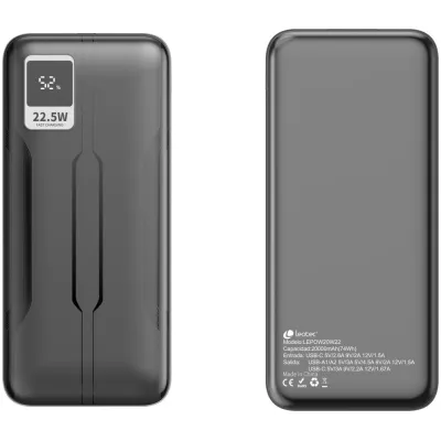 POWER BANK 20000mAh 22.5W NEGRO LEOTEC