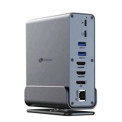 Docking Station Leotec 15 en 1 USB-C 3 Pantallas 4K 100W Power Delivery