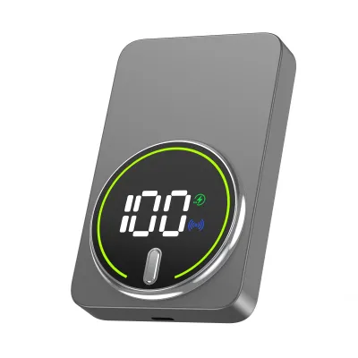 Batería externa Leotec Power Bank 10000mAh 20W USB-C Inalámbrico Gris