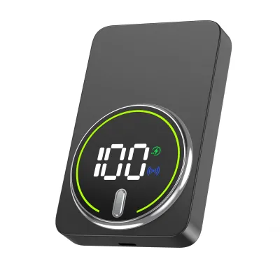 Batería externa Leotec Power Bank 10000mAh 20W USB-C Inalámbrico Negro