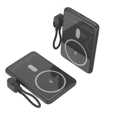 Batería externa Leotec Power Bank 5000mAh 20W USB-C Inalámbrico Negro 15W