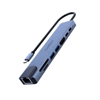 Hub USB-C CoolBox M.DOCK C81 HDMI 100W 7 puertos Gris