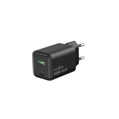 Cargador de pared CoolBox COO-CUP-35CA USB-C USB-A Negro 35W