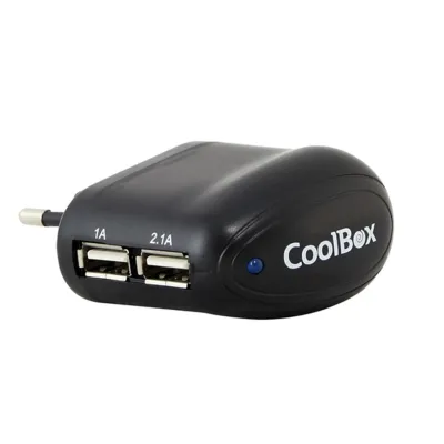 Cargador de pared CoolBox UX-2 USB-A Negro