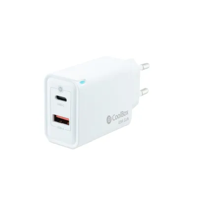 Coolbox Cargador Pared GAN 45W USB-C/USB-A