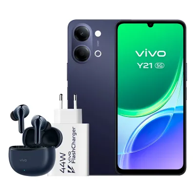 Móvil Vivo Y21 5G 256GB 4GB Negro + auriculares