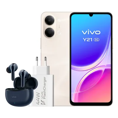 Móvil Vivo Y21 5G 256GB 4GB Dorado + auriculares