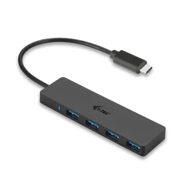 Hub i-tec USB-C Delgado 4 Puertos USB 3.2 Negro