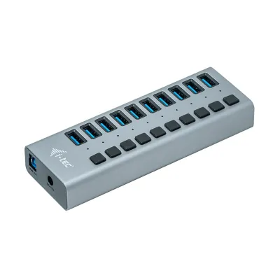 Hub i-tec USB 3.0 10 puertos con alimentación 48W Gris