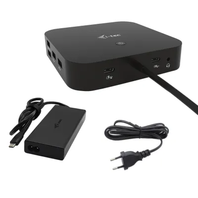 Docking station i-tec USB-C 2 pantallas 4K HDMI DisplayPort 100W Ethernet Negro