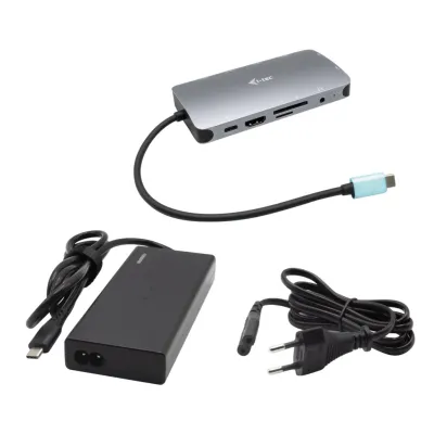 Docking station I-tec Nano Dock USB-C Metal HDMI VGA Gigabit Ethernet 100W Plata