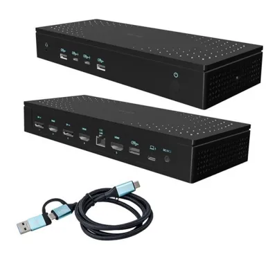 Docking station i-tec 13 en 1 USB-C 5 pantallas 8K HDMI DisplayPort 100W Negro