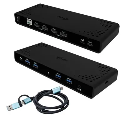 Docking station i-tec 12 en 1 USB-C 2 HDMI 2 DisplayPort Power Delivery 85W Negro