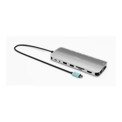 Docking station i-tec Nano Dock USB-C 140W 2 HDMI 3 pantallas Gris