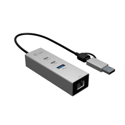 Hub i-tec USB-C/USB-A 3 puertos + 2.5G Ethernet Plata