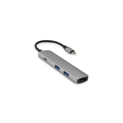Hub USB Epico USB-C a 4K HDMI 2 USB-A USB-C Gris espacial