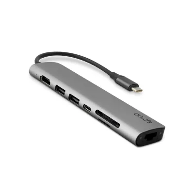 Hub USB EPICO 7 en 1 Multimedia USB-C Gris
