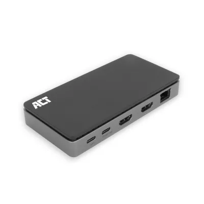 Docking Station Act Connectivity AC7093 USB-C 2 HDMI 4K Ethernet Negro