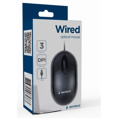 Ratón Gembird MUS-U-01 Con cable Negro