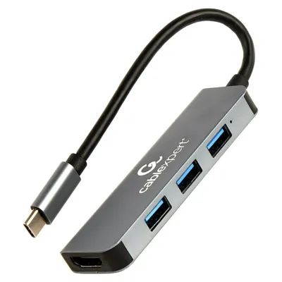 Hub USB Gembird A-CM-COMBO2-01 USB-C HDMI 3 puertos USB 3.2 Gen 1 Gris