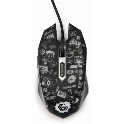 Ratón Gembird MUS-6B-GRAFIX-01 Con cable Negro