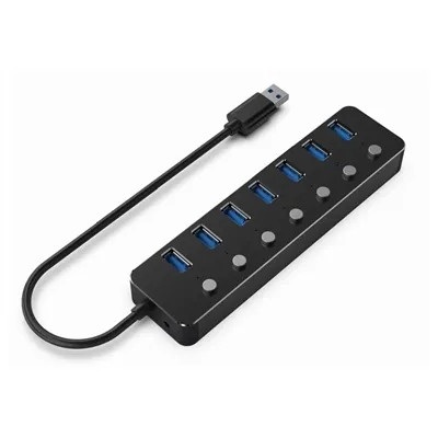 Hub USB Gembird UHB-U3P7P-01 USB 3.2 Gen 1 7 puertos