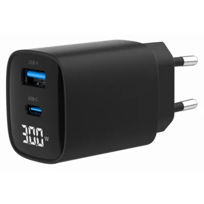 Cargador de pared Gembird TA-UC-PDQC30LCD-BK-01 USB-A Negro 30W