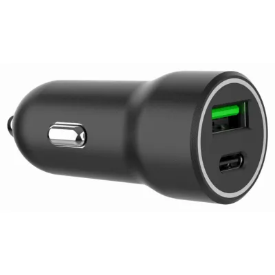 Cargador de coche Gembird TA-UC-A2PDQC20-CAR-01 USB-C USB-A Negro