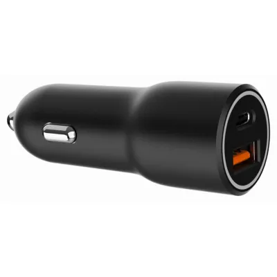 Cargador de coche Gembird TA-UC-AC2PDQC38-CAR-01 USB-C USB-A Negro 38W