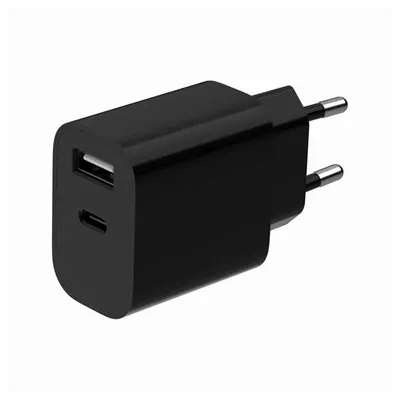 Cargador de pared Gembird TA-UC-2AC12-01-BK USB-C USB-A 12W