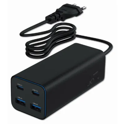 Cargador de pared Gembird TA-UC-2A2C-PD100-01-BK USB-C USB-A Negro 100W
